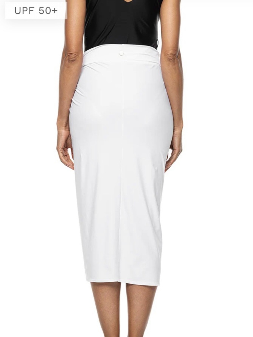 Coolibar Women's North Bay Village Knot Cover-Up size Large UPF 50+ White NEW - Picture 3 of 8